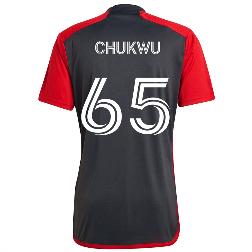 Gyermek Labdarúgás Joses Chukwu #65 Szürke Vörös Hazai Jersey 2024/25 Mez Póló Ing