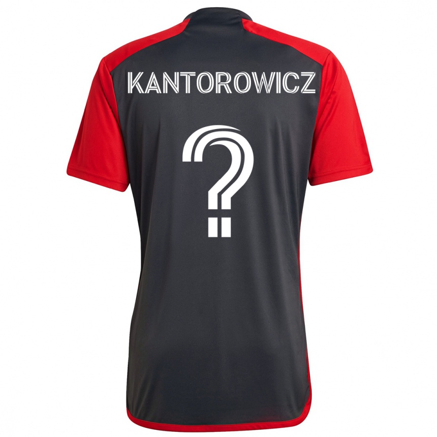 Gyermek Labdarúgás Dominic Kantorowicz #0 Szürke Vörös Hazai Jersey 2024/25 Mez Póló Ing