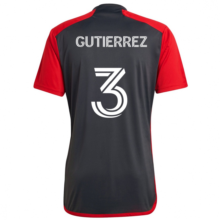 Gyermek Labdarúgás Cristián Gutiérrez #3 Szürke Vörös Hazai Jersey 2024/25 Mez Póló Ing