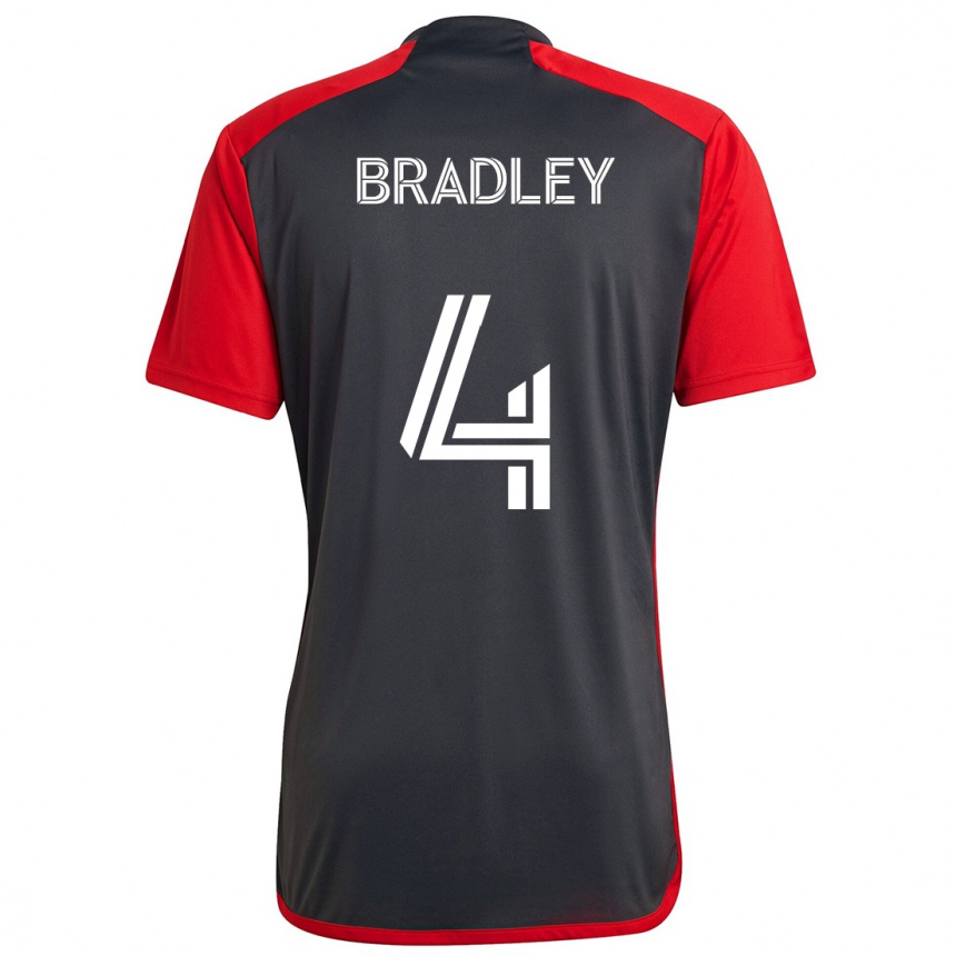 Gyermek Labdarúgás Michael Bradley #4 Szürke Vörös Hazai Jersey 2024/25 Mez Póló Ing