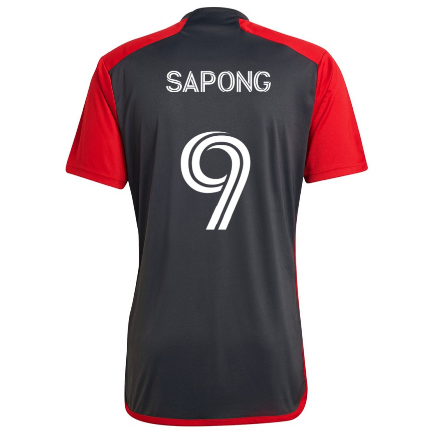 Gyermek Labdarúgás C.j. Sapong #9 Szürke Vörös Hazai Jersey 2024/25 Mez Póló Ing