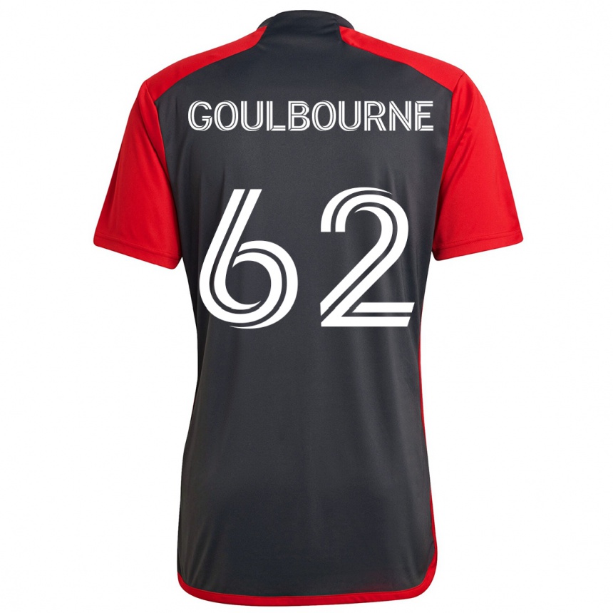 Gyermek Labdarúgás Rohan Goulbourne #62 Szürke Vörös Hazai Jersey 2024/25 Mez Póló Ing