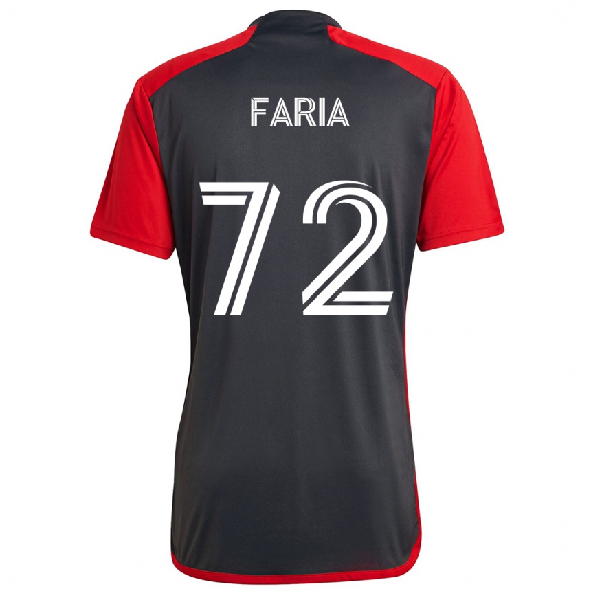 Gyermek Labdarúgás Jordan Faria #72 Szürke Vörös Hazai Jersey 2024/25 Mez Póló Ing