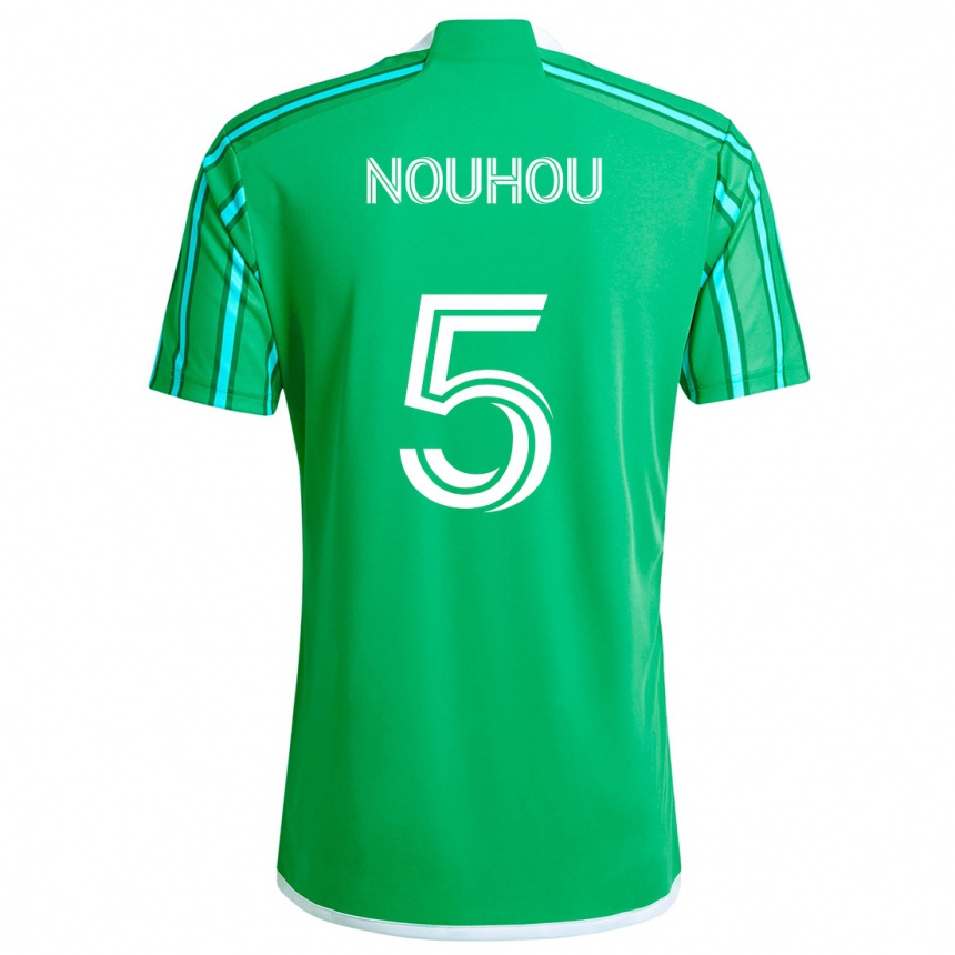 Gyermek Labdarúgás Nouhou #5 Zöld Fehér Hazai Jersey 2024/25 Mez Póló Ing