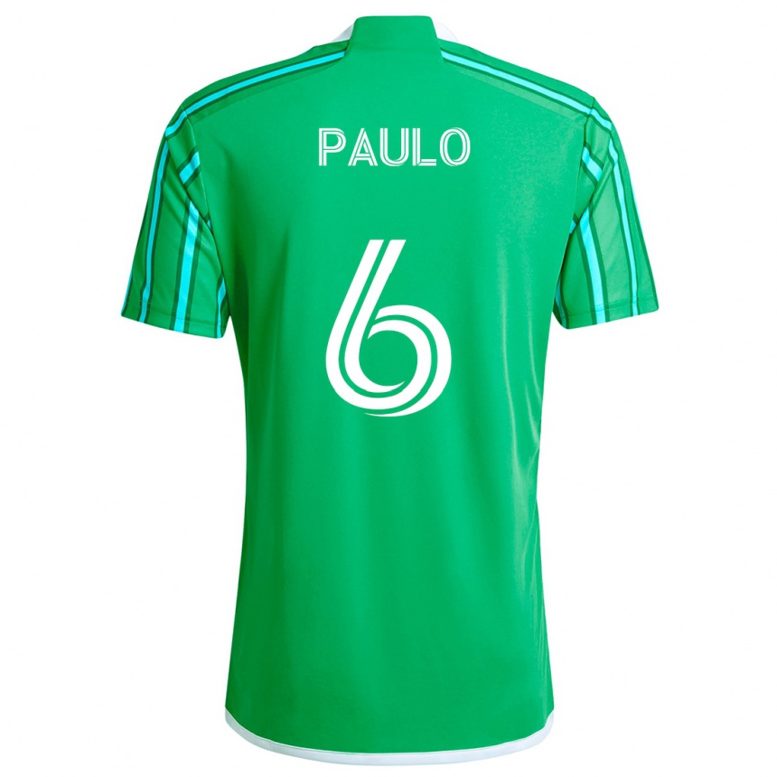 Gyermek Labdarúgás João Paulo #6 Zöld Fehér Hazai Jersey 2024/25 Mez Póló Ing