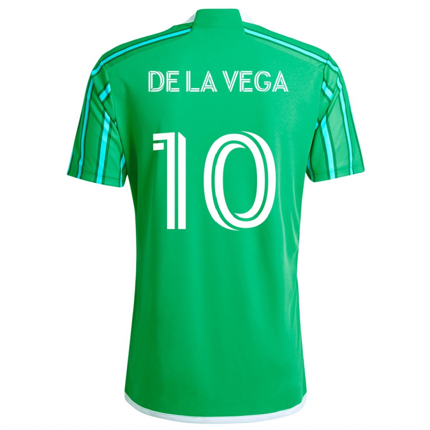 Gyermek Labdarúgás Pedro De La Vega #10 Zöld Fehér Hazai Jersey 2024/25 Mez Póló Ing