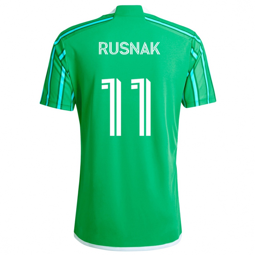 Gyermek Labdarúgás Albert Rusnák #11 Zöld Fehér Hazai Jersey 2024/25 Mez Póló Ing