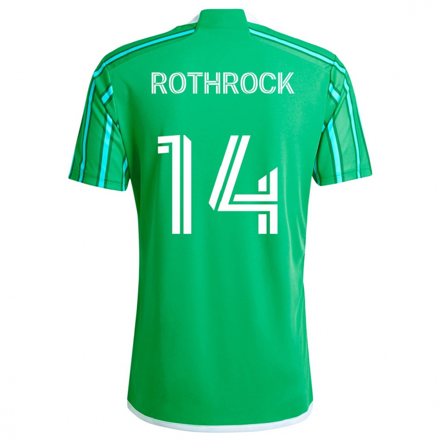 Gyermek Labdarúgás Paul Rothrock #14 Zöld Fehér Hazai Jersey 2024/25 Mez Póló Ing