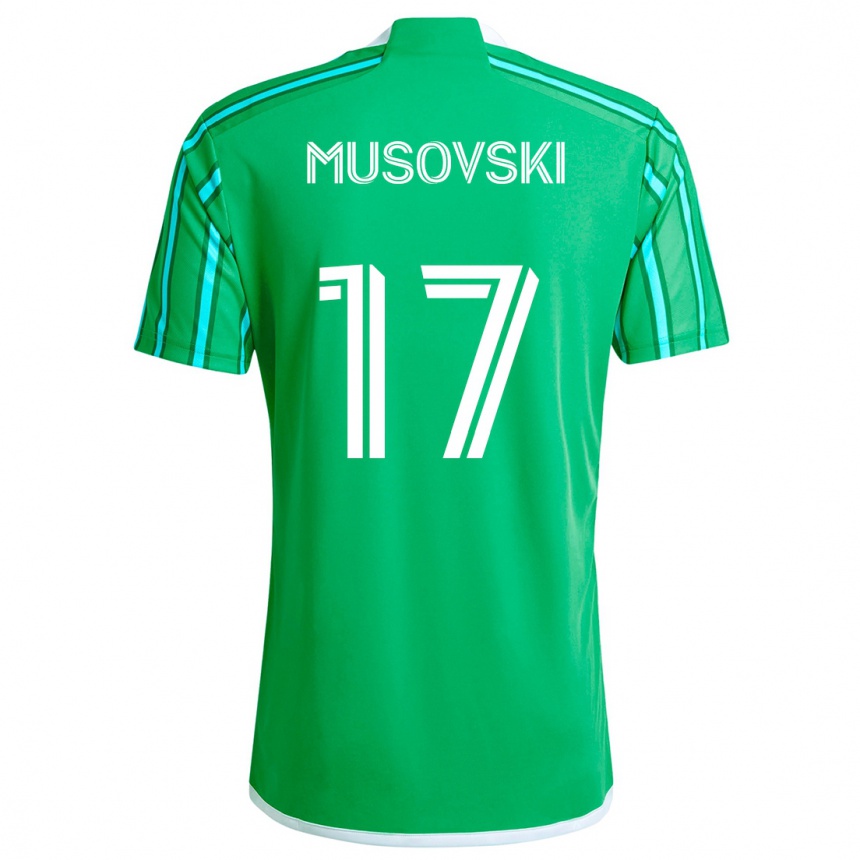 Gyermek Labdarúgás Danny Musovski #17 Zöld Fehér Hazai Jersey 2024/25 Mez Póló Ing