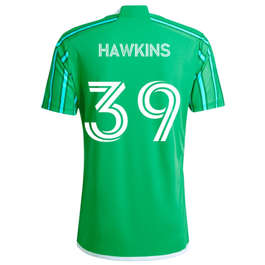 Gyermek Labdarúgás Stuart Hawkins #39 Zöld Fehér Hazai Jersey 2024/25 Mez Póló Ing