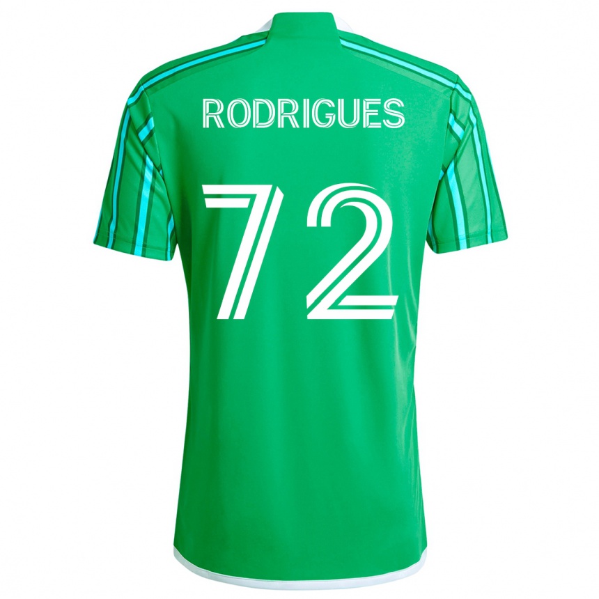 Gyermek Labdarúgás Braudílio Rodrigues #72 Zöld Fehér Hazai Jersey 2024/25 Mez Póló Ing