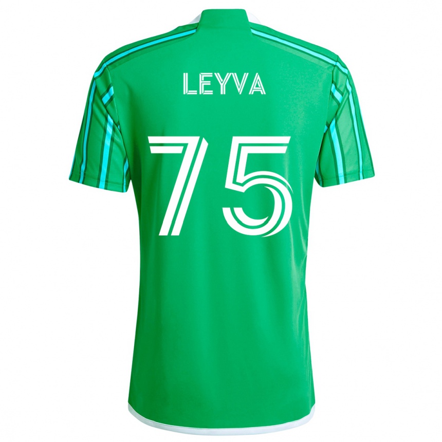 Gyermek Labdarúgás Danny Leyva #75 Zöld Fehér Hazai Jersey 2024/25 Mez Póló Ing