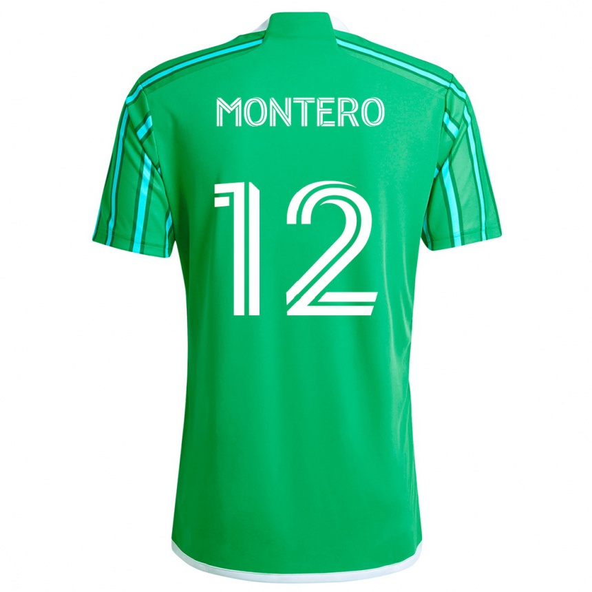 Gyermek Labdarúgás Fredy Montero #12 Zöld Fehér Hazai Jersey 2024/25 Mez Póló Ing