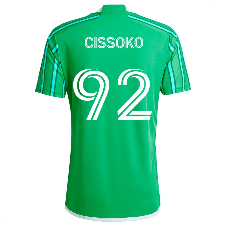 Gyermek Labdarúgás Abdoulaye Cissoko #92 Zöld Fehér Hazai Jersey 2024/25 Mez Póló Ing