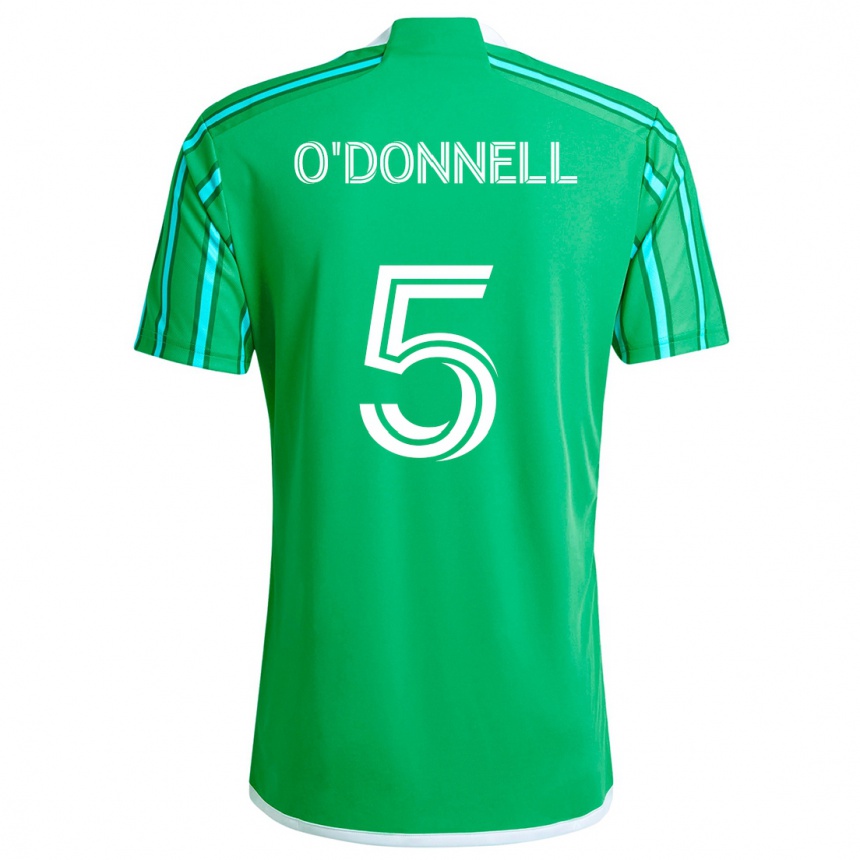 Gyermek Labdarúgás Kristina O'donnell #5 Zöld Fehér Hazai Jersey 2024/25 Mez Póló Ing