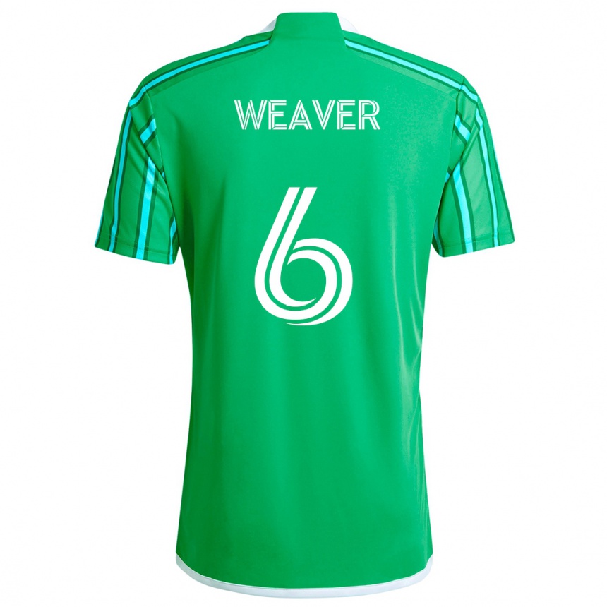 Gyermek Labdarúgás Morgan Weaver #6 Zöld Fehér Hazai Jersey 2024/25 Mez Póló Ing