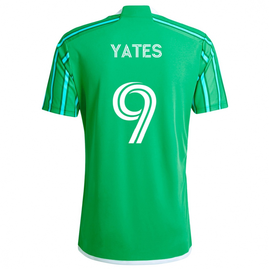 Gyermek Labdarúgás Summer Yates #9 Zöld Fehér Hazai Jersey 2024/25 Mez Póló Ing