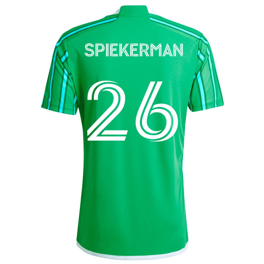 Gyermek Labdarúgás Stephanie Spiekerman #26 Zöld Fehér Hazai Jersey 2024/25 Mez Póló Ing