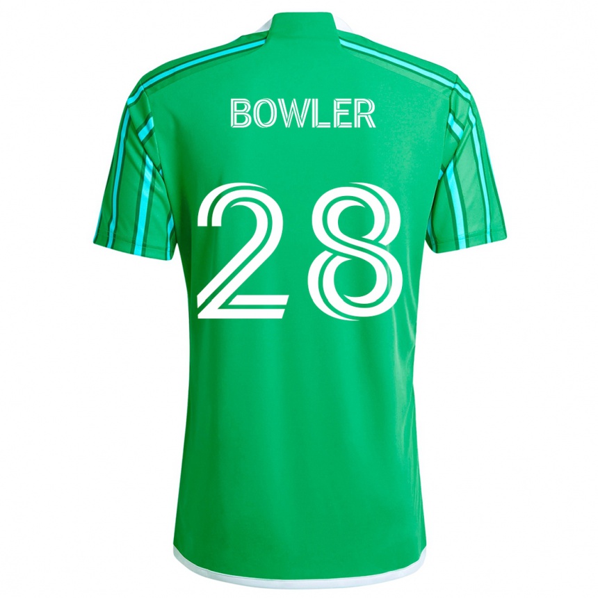 Gyermek Labdarúgás Rachel Bowler #28 Zöld Fehér Hazai Jersey 2024/25 Mez Póló Ing