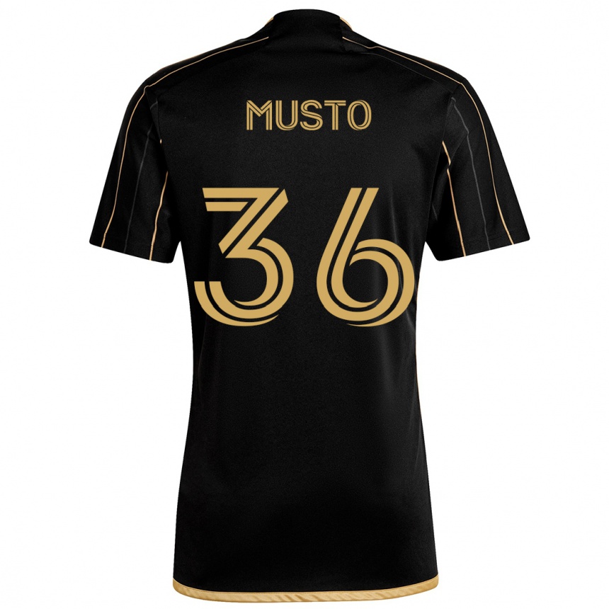 Gyermek Labdarúgás Tommy Musto #36 Fekete Arany Hazai Jersey 2024/25 Mez Póló Ing