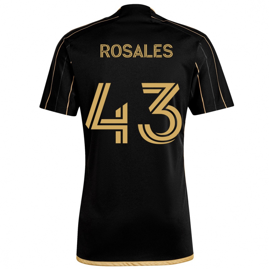 Gyermek Labdarúgás Diego Rosales #43 Fekete Arany Hazai Jersey 2024/25 Mez Póló Ing