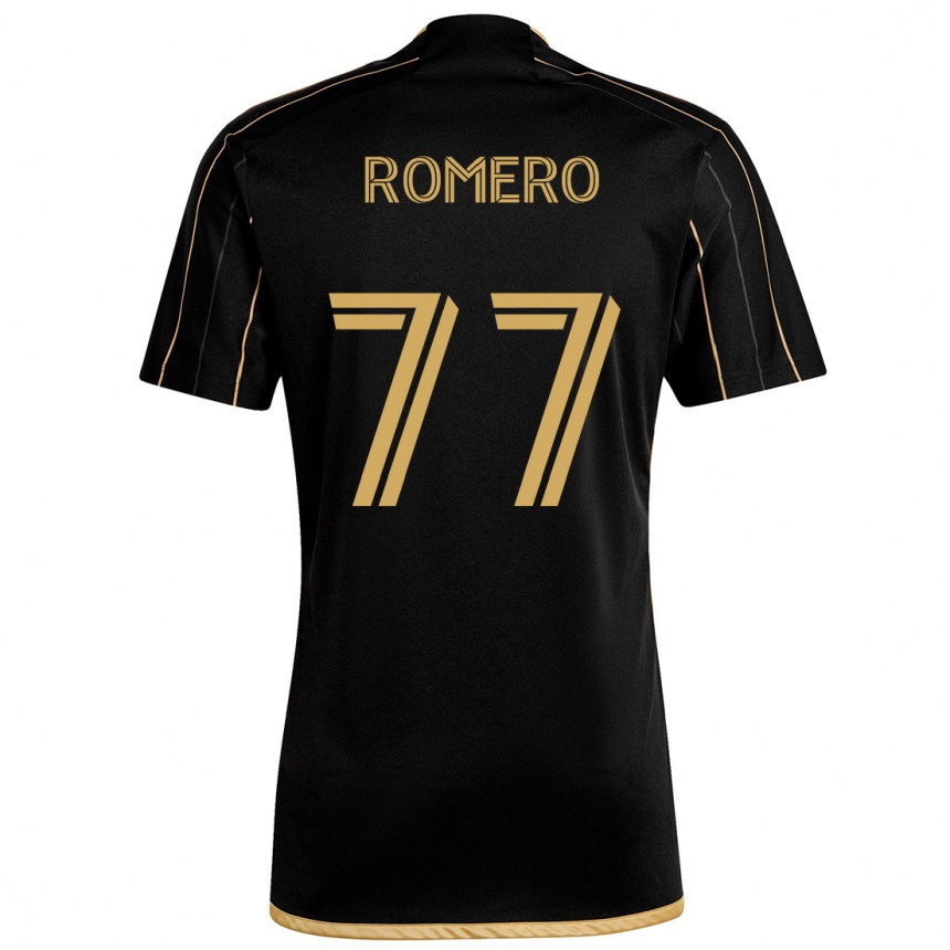 Gyermek Labdarúgás Alexander Romero #77 Fekete Arany Hazai Jersey 2024/25 Mez Póló Ing