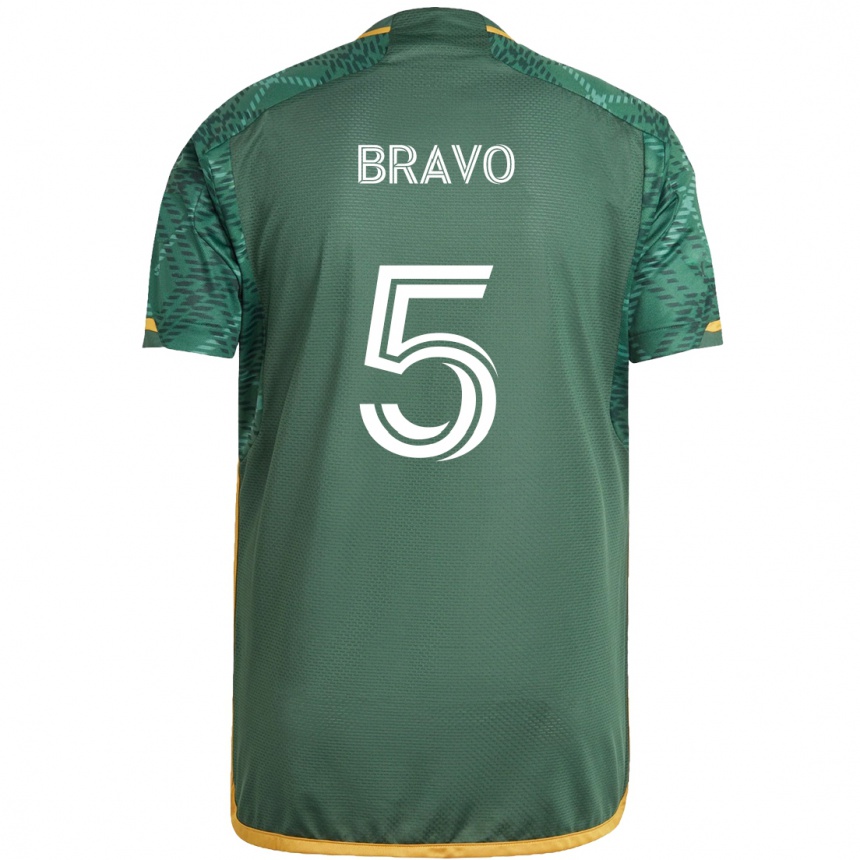 Gyermek Labdarúgás Claudio Bravo #5 Zöld Narancs Hazai Jersey 2024/25 Mez Póló Ing