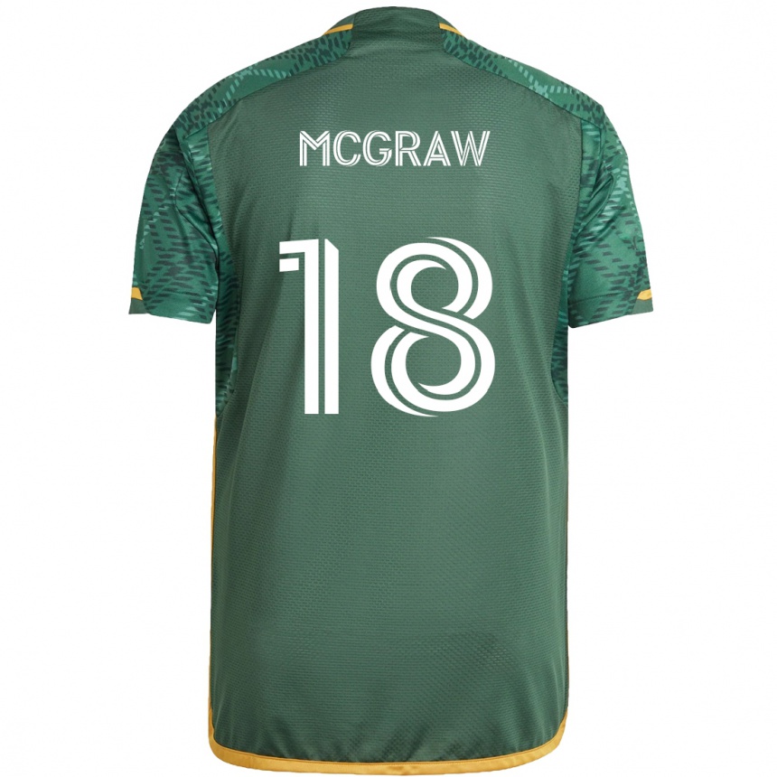 Gyermek Labdarúgás Zac Mcgraw #18 Zöld Narancs Hazai Jersey 2024/25 Mez Póló Ing