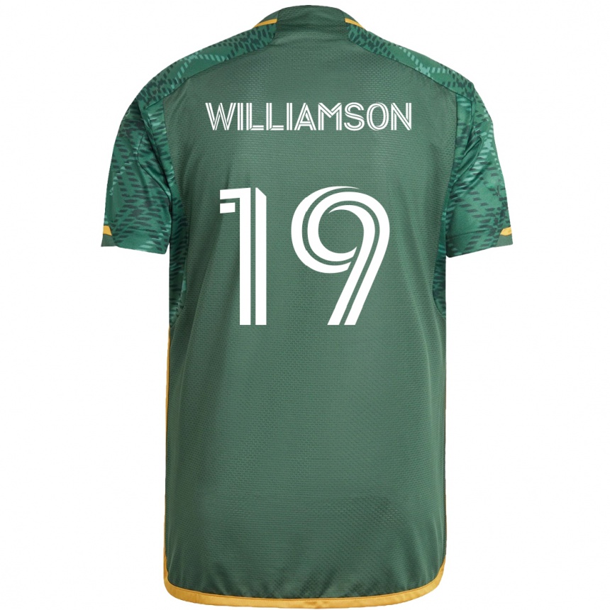 Gyermek Labdarúgás Eryk Williamson #19 Zöld Narancs Hazai Jersey 2024/25 Mez Póló Ing