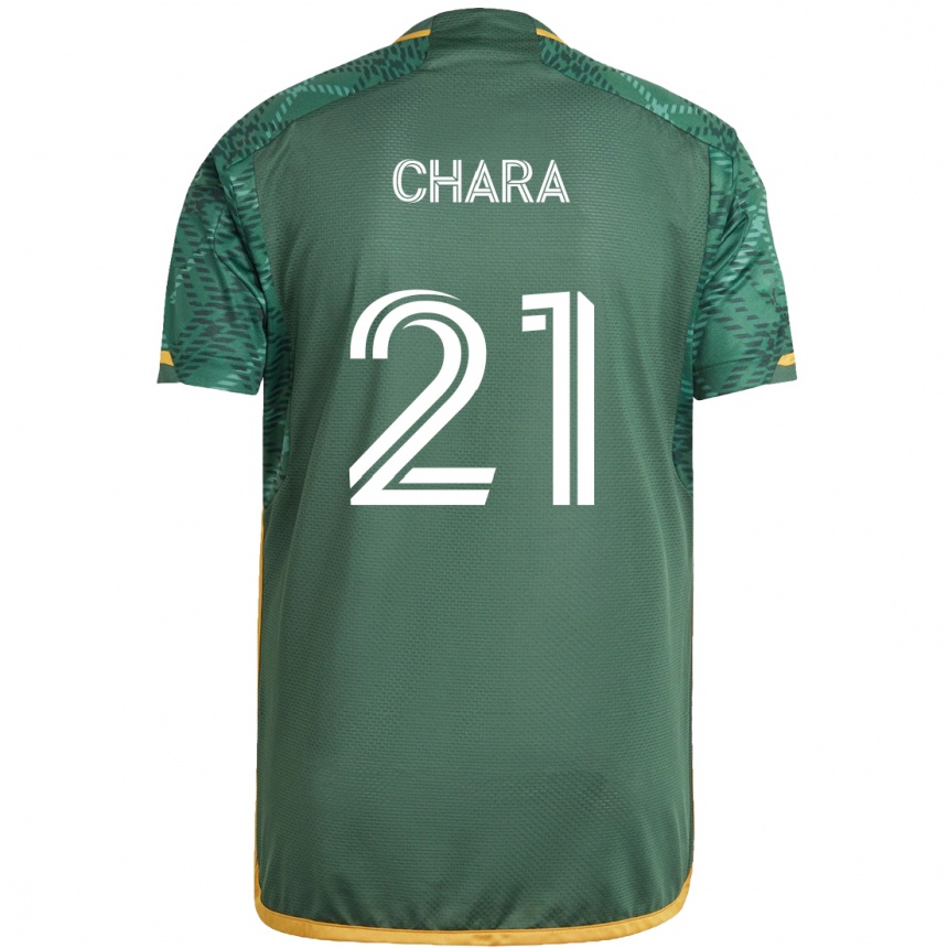 Gyermek Labdarúgás Diego Chará #21 Zöld Narancs Hazai Jersey 2024/25 Mez Póló Ing