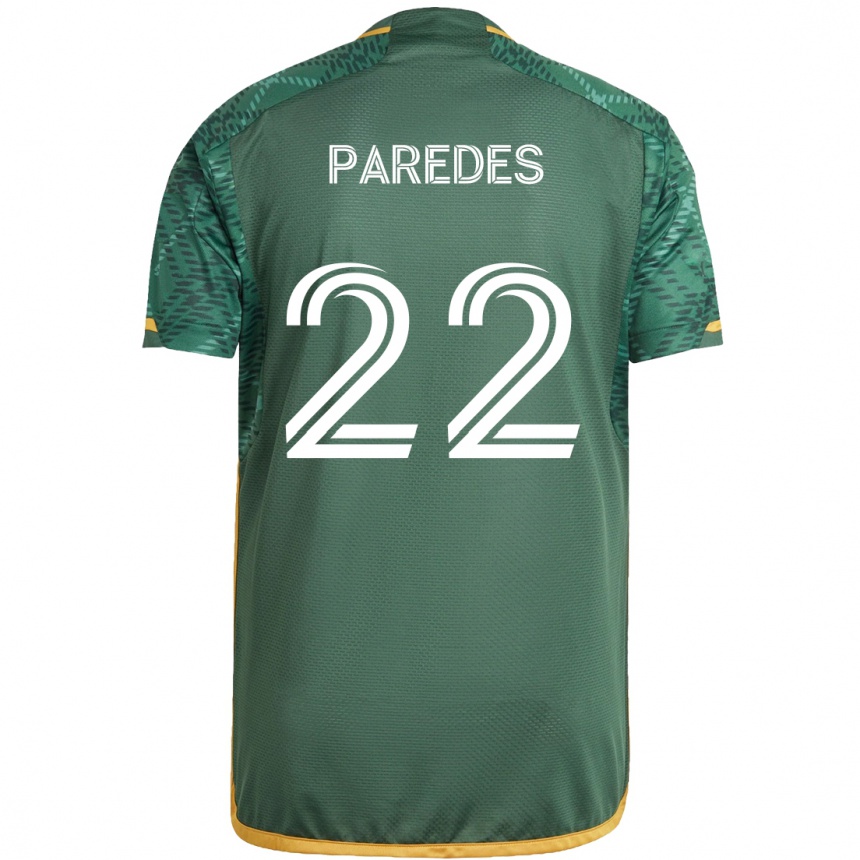 Gyermek Labdarúgás Cristhian Paredes #22 Zöld Narancs Hazai Jersey 2024/25 Mez Póló Ing