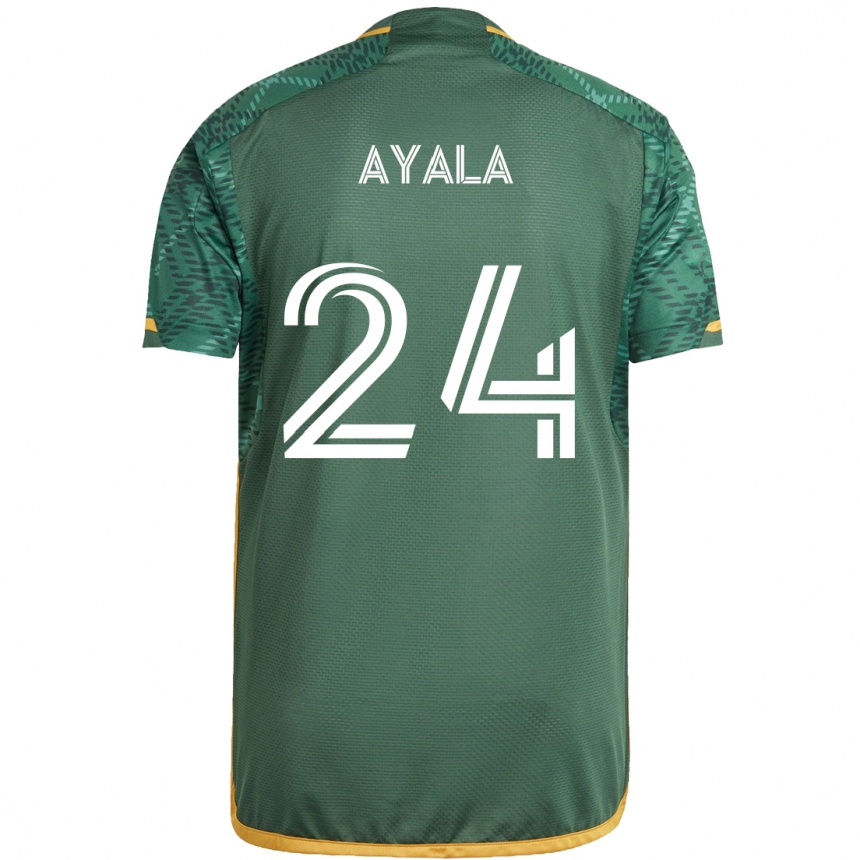 Gyermek Labdarúgás David Ayala #24 Zöld Narancs Hazai Jersey 2024/25 Mez Póló Ing