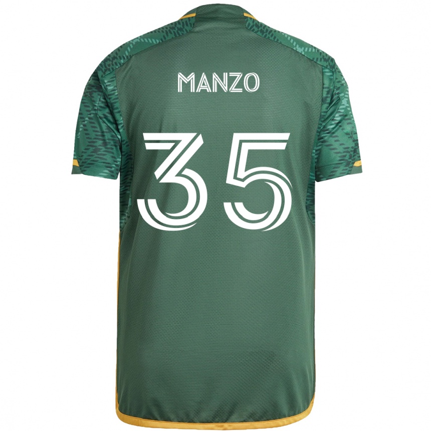 Gyermek Labdarúgás Alexis Manzo #35 Zöld Narancs Hazai Jersey 2024/25 Mez Póló Ing