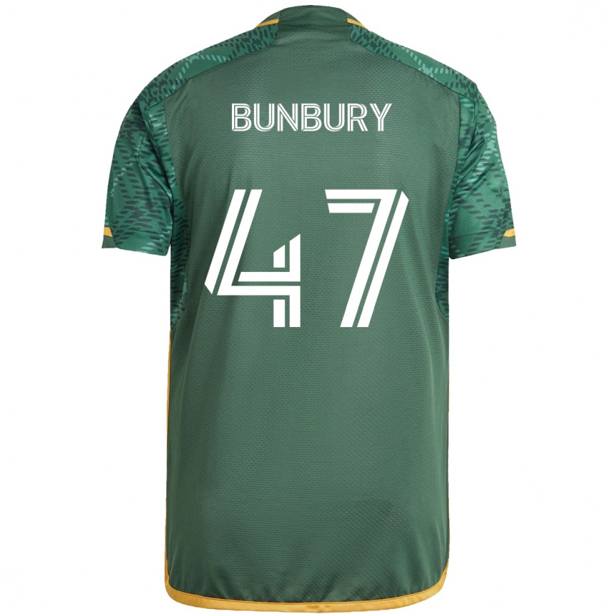 Gyermek Labdarúgás Mataeo Bunbury #47 Zöld Narancs Hazai Jersey 2024/25 Mez Póló Ing