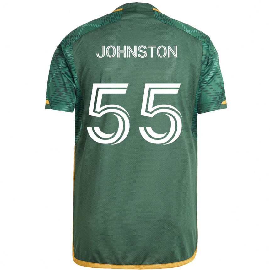 Gyermek Labdarúgás Malcolm Johnston #55 Zöld Narancs Hazai Jersey 2024/25 Mez Póló Ing