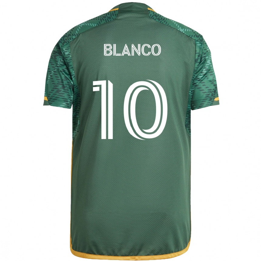 Gyermek Labdarúgás Sebastián Blanco #10 Zöld Narancs Hazai Jersey 2024/25 Mez Póló Ing