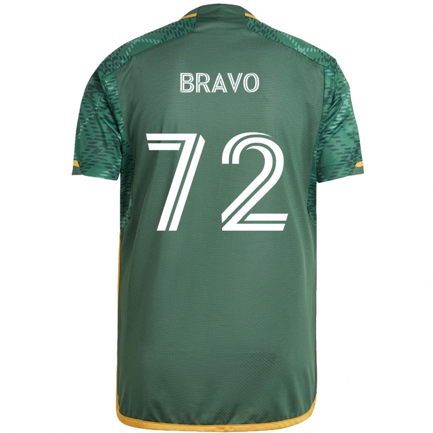 Gyermek Labdarúgás Julian Bravo #72 Zöld Narancs Hazai Jersey 2024/25 Mez Póló Ing