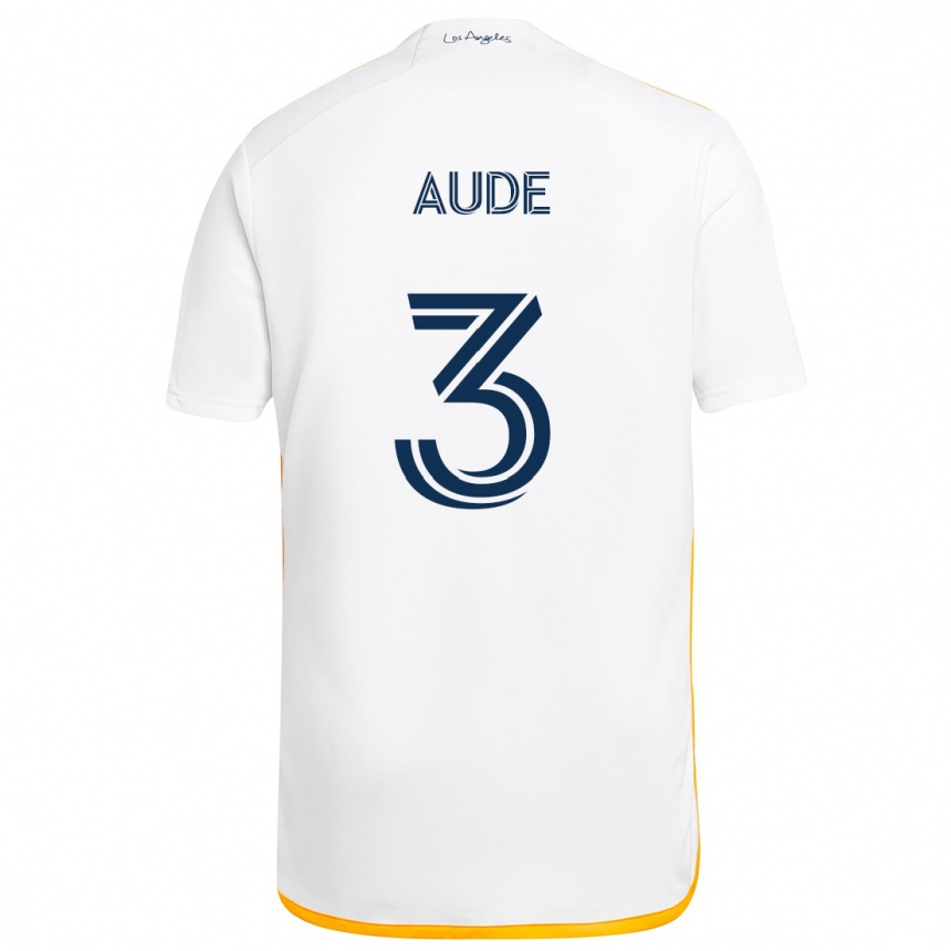 Gyermek Labdarúgás Julián Aude #3 Fehér Sárga Hazai Jersey 2024/25 Mez Póló Ing