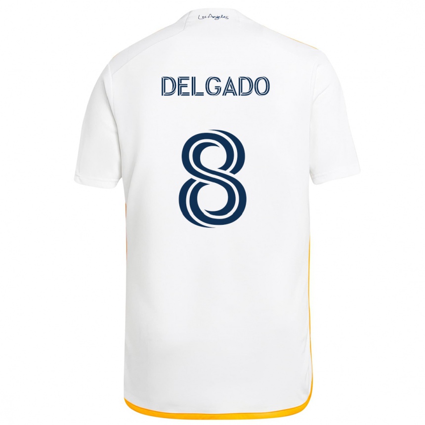 Gyermek Labdarúgás Mark Delgado #8 Fehér Sárga Hazai Jersey 2024/25 Mez Póló Ing