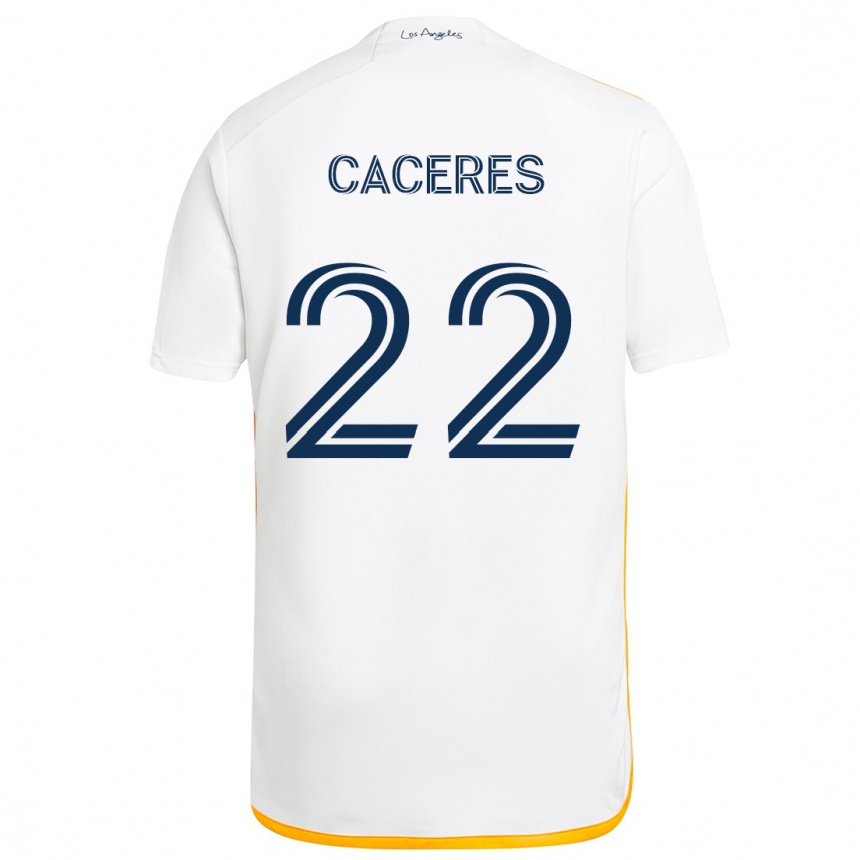 Gyermek Labdarúgás Martín Cáceres #22 Fehér Sárga Hazai Jersey 2024/25 Mez Póló Ing