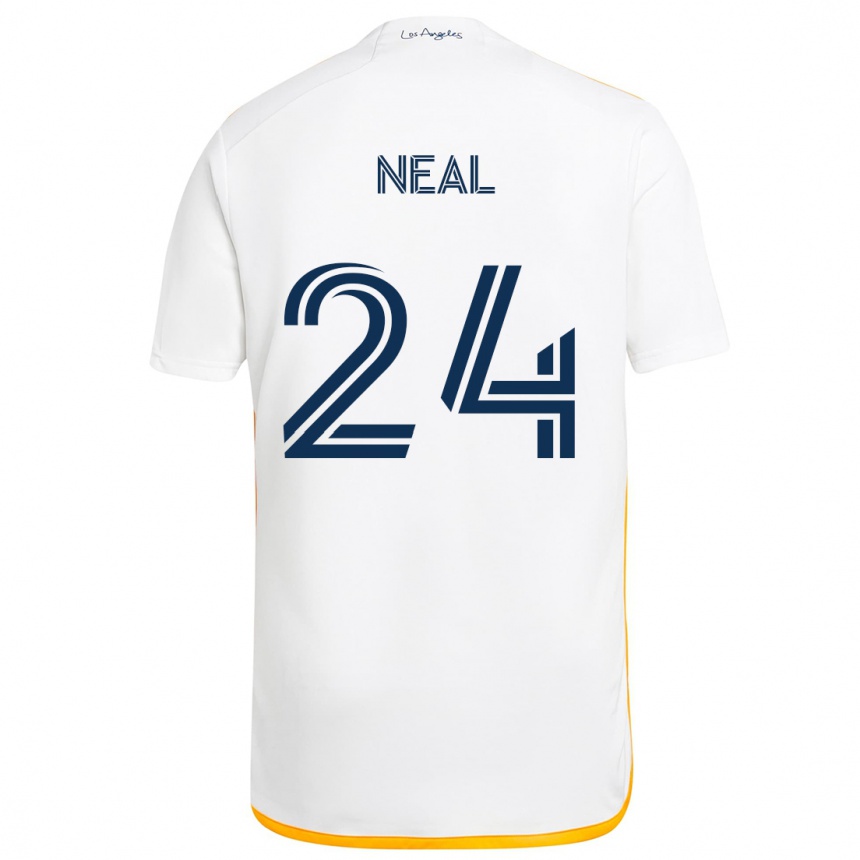 Gyermek Labdarúgás Jalen Neal #24 Fehér Sárga Hazai Jersey 2024/25 Mez Póló Ing