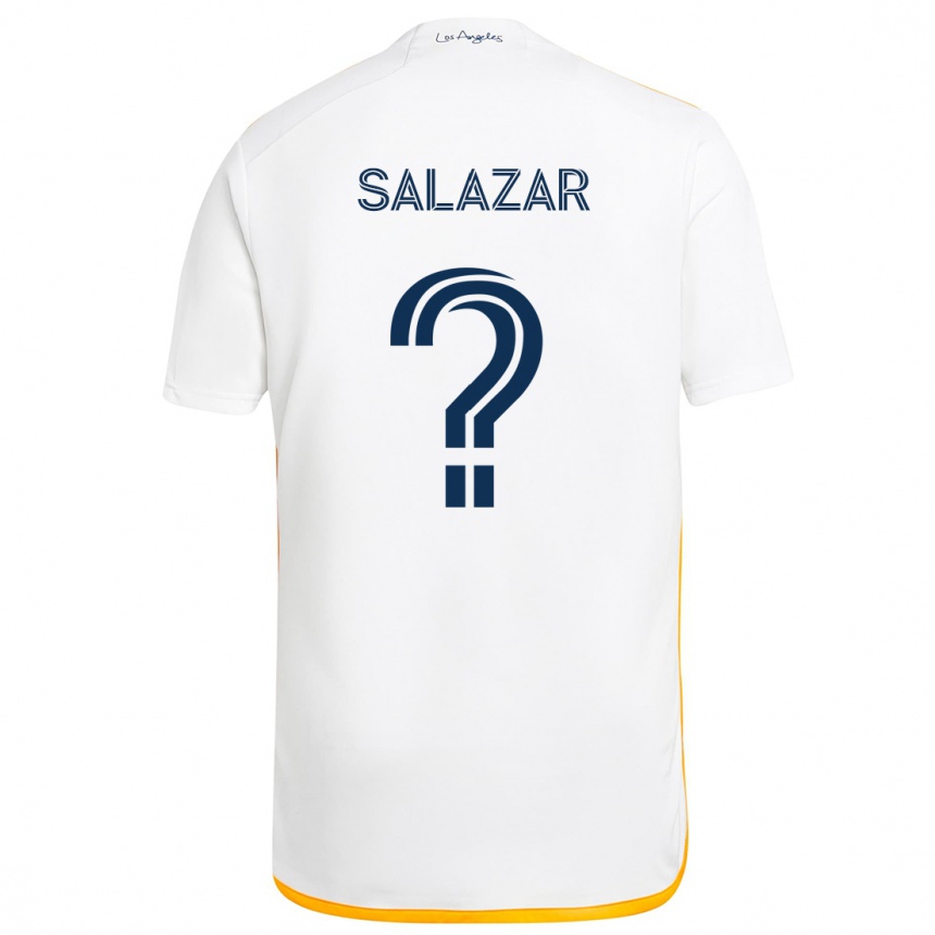 Gyermek Labdarúgás Enrique Salazar #0 Fehér Sárga Hazai Jersey 2024/25 Mez Póló Ing