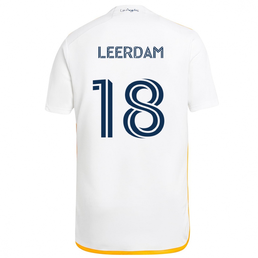 Gyermek Labdarúgás Kelvin Leerdam #18 Fehér Sárga Hazai Jersey 2024/25 Mez Póló Ing