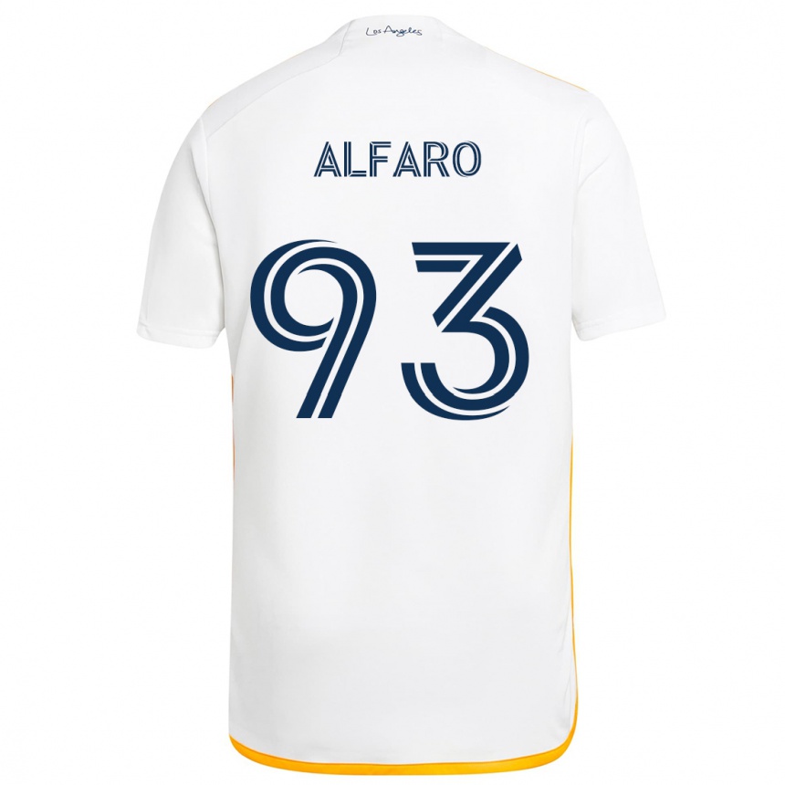 Gyermek Labdarúgás Tony Alfaro #93 Fehér Sárga Hazai Jersey 2024/25 Mez Póló Ing