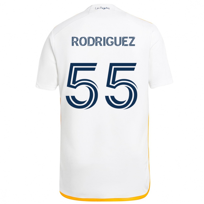 Gyermek Labdarúgás Diego Rodriguez #55 Fehér Sárga Hazai Jersey 2024/25 Mez Póló Ing