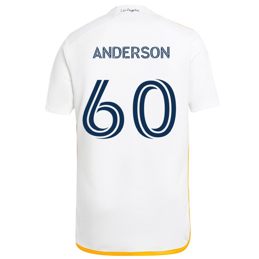 Gyermek Labdarúgás Nolan Anderson #60 Fehér Sárga Hazai Jersey 2024/25 Mez Póló Ing