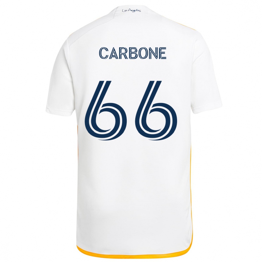 Gyermek Labdarúgás Matteo Carbone #66 Fehér Sárga Hazai Jersey 2024/25 Mez Póló Ing