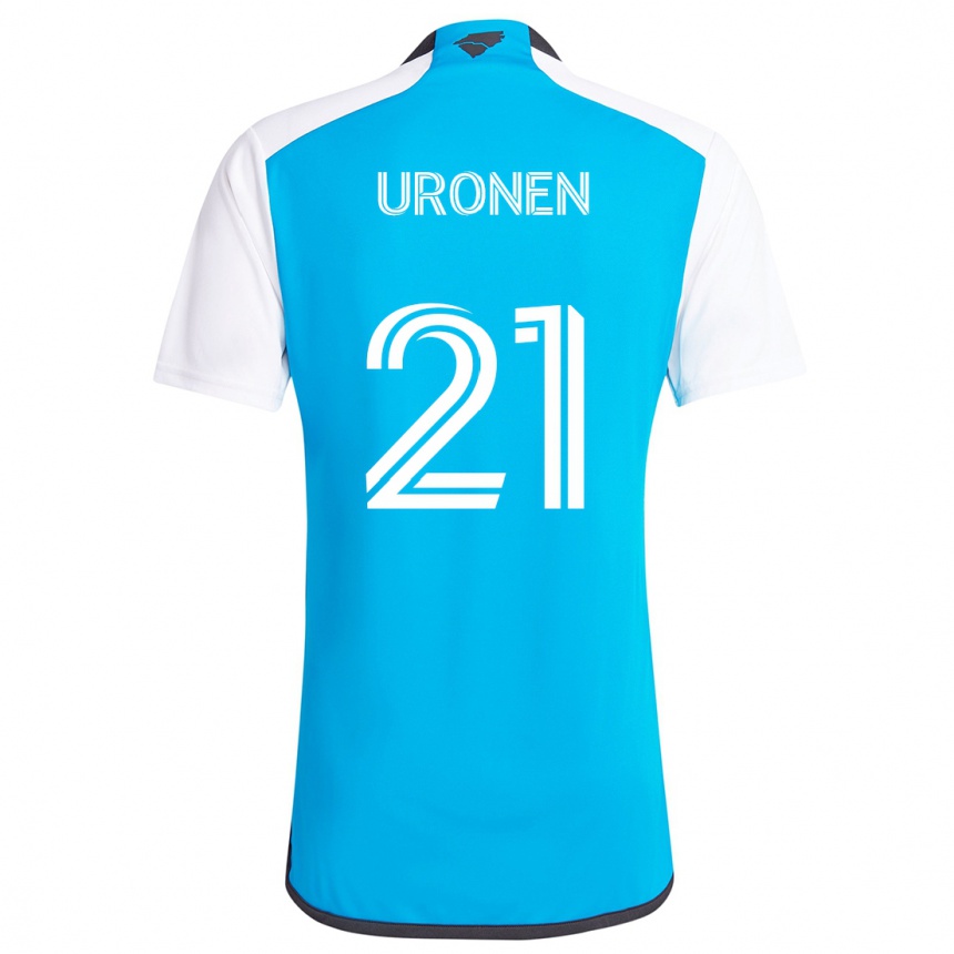 Gyermek Labdarúgás Jere Uronen #21 Kék Fehér Hazai Jersey 2024/25 Mez Póló Ing