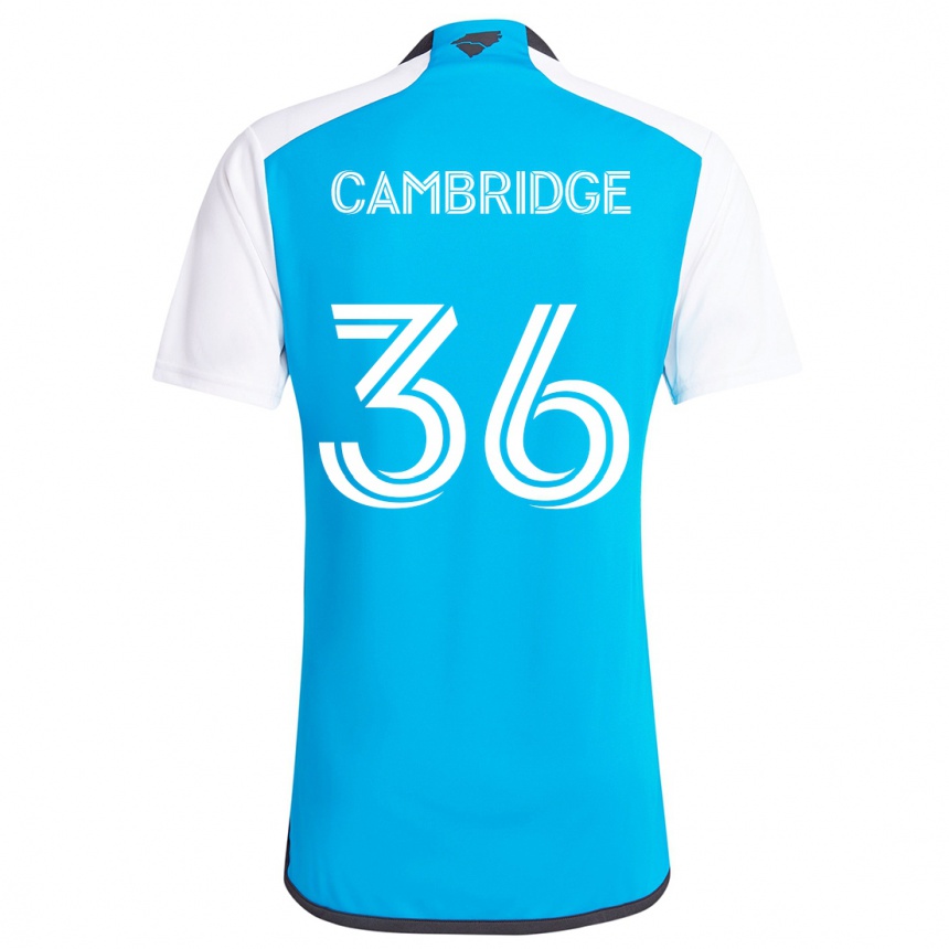 Gyermek Labdarúgás Brandon Cambridge #36 Kék Fehér Hazai Jersey 2024/25 Mez Póló Ing