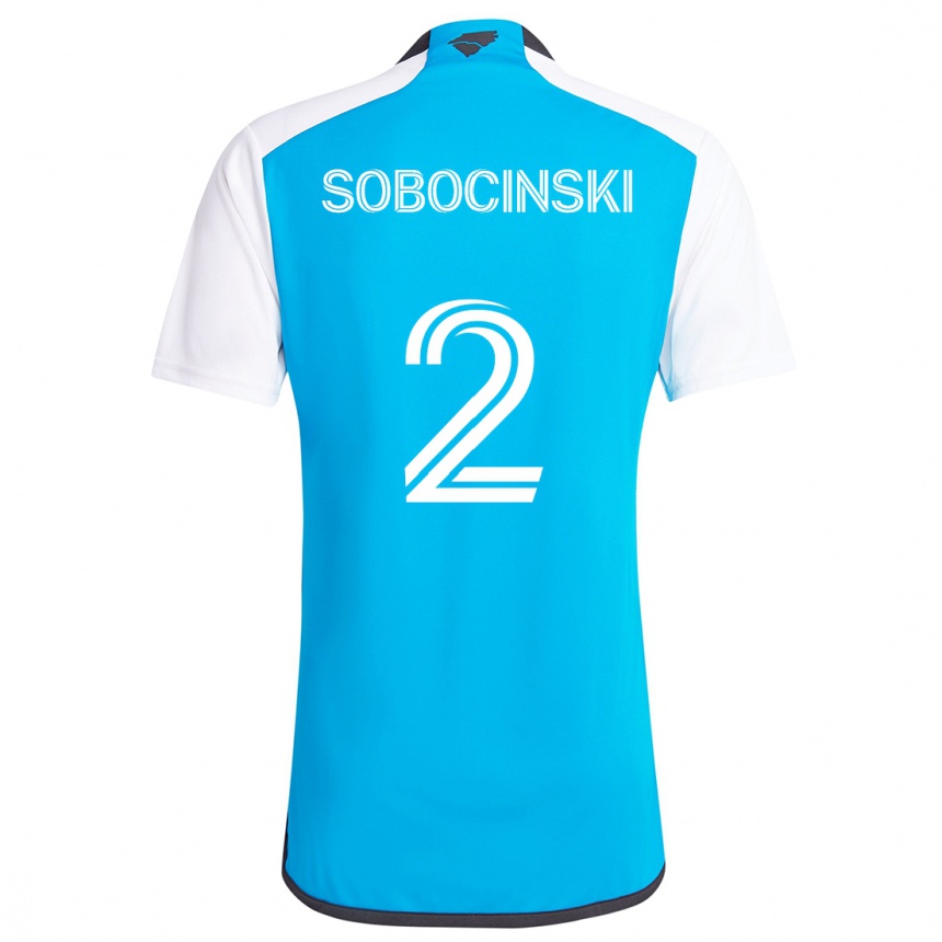 Gyermek Labdarúgás Jan Sobocinski #2 Kék Fehér Hazai Jersey 2024/25 Mez Póló Ing